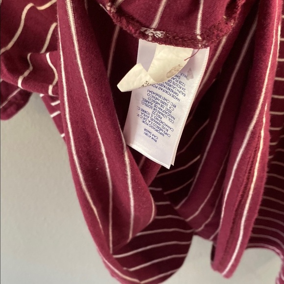 Chaps Burgundy Striped Blouse - Picture 11 of 12